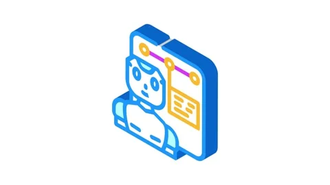 Support chat bot isometric icon animation Stock Footage 327293663