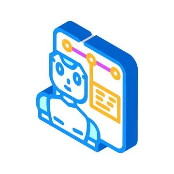 Support chat bot isometric icon vector illustration Stock Illustration