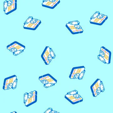 Support chat bot isometric icon seamless pattern Stock Illustration