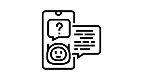 Support chat bot line icon animation Stock Footage 326136543