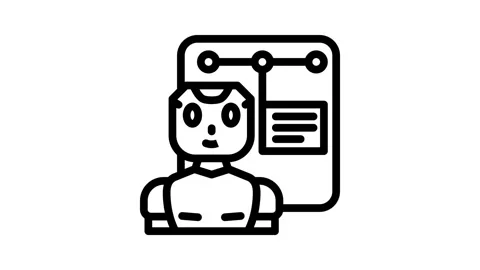 Support chat bot line icon animation Stock Footage 326765070