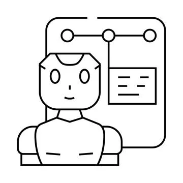 Support chat bot line icon vector illustration Stock Illustration