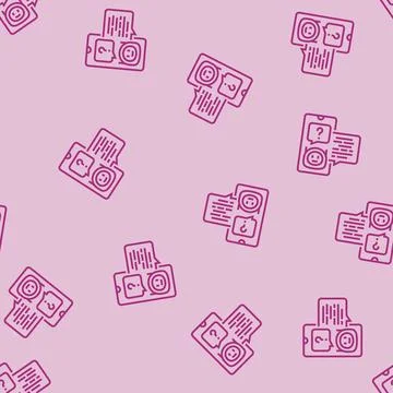 Support chat bot line seamless pattern Stock Illustration