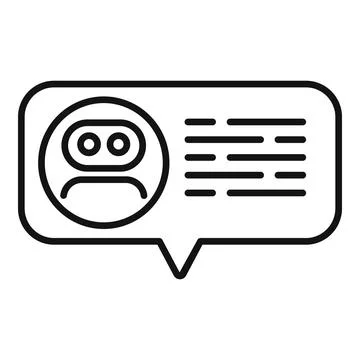 Support chat bot online icon outline vector. Contact help Stock Illustration