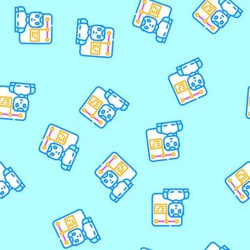 Support chat bot vector seamless pattern Illustrazione stock
