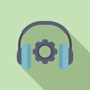 Support chat call tech icon flat vector. Support fix Stock Illustration