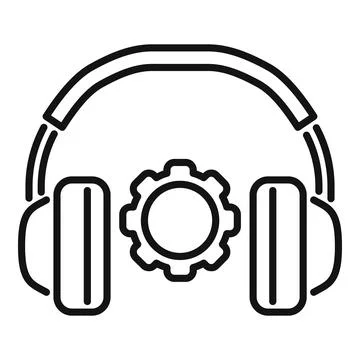 Support chat call tech icon outline vector. Support fix Stock Illustration