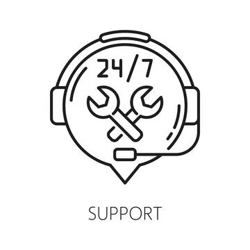 Support chat, CMS content management system icon Stock Illustration