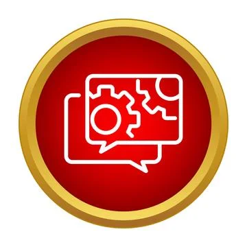 Support chat communication with gears icon Illustrazione stock