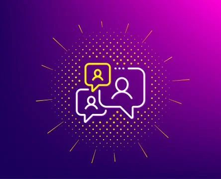 Support chat line icon. Comments sign. Speech bubble message. Vector 스톡 일러스트