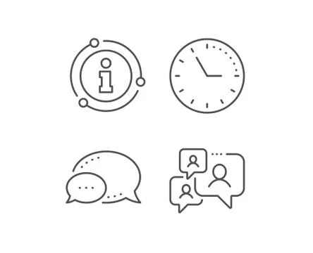 Support chat line icon. Comments sign. Speech bubble message. Vector Stock Illustration