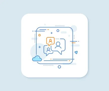 Support chat line icon. Comments sign. Speech bubble message. Vector Stock Illustration