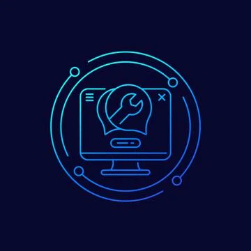 Support chat, service line vector icon 스톡 일러스트