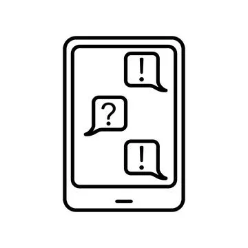 Support Chat Simple Line Flat Icon. Illustration Stock Illustration