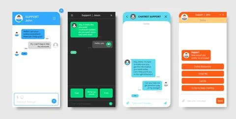 Support chat window, chatbot or bot messenger app Stock Illustration