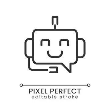 Support chatbot pixel perfect linear icon Stock-Illustration