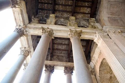 Support columns of Pantheon on Piazza della Rotonda in Rome, Italy Stock Photos