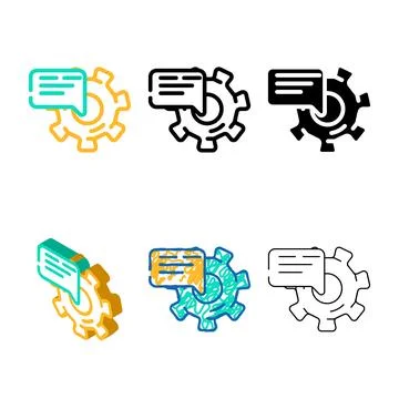Support communication color designs icon vector Illustrazione stock