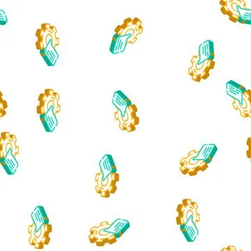 Support communication isometric icon seamless pattern Stock Illustration