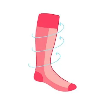 Support compression socks cartoon vector illustration Stock Illustration