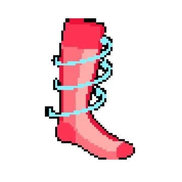 Support compression socks pixel art vector illustration Stock Illustration