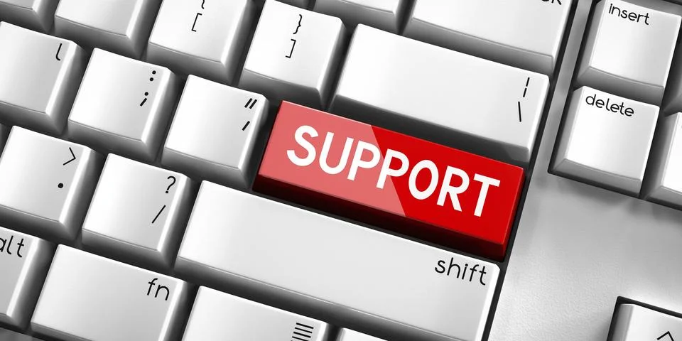 Support - computer keyboard - 3D illustration Stock Illustration