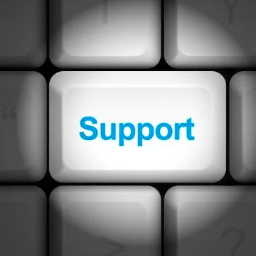 Support concept with computer keyboard Stock Illustration