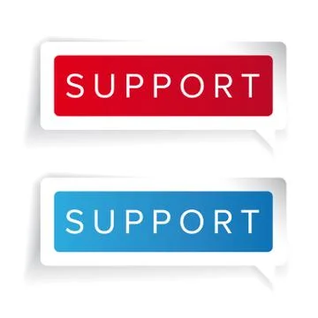 Support concept label vector Illustrazione stock