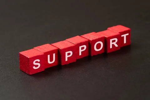 Support Concept with Red Blocks Stock Photos