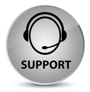 Support (customer care icon) elegant white round button Stock Illustration