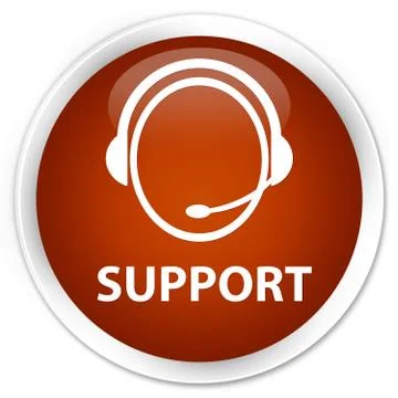 Support (customer care icon) premium brown round button Stockillustratie