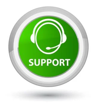 Support (customer care icon) prime green round button Stock Illustration
