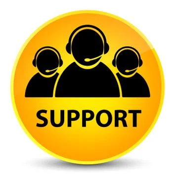 Support (customer care team icon) elegant yellow round button Stock Illustration