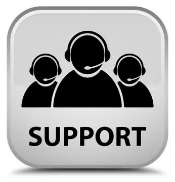 Support (customer care team icon) special white square button Stock Illustration