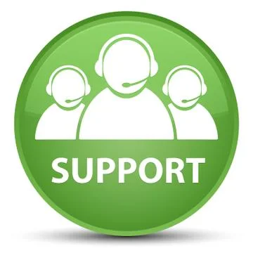 Support (customer care team icon) special soft green round button Stock Illustration