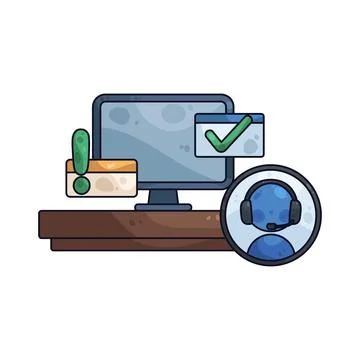 Support desk illustration Stock Illustration