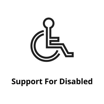 Support for disabled Line Icon Illustrazione stock