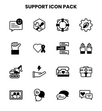 Support DuoTone Bundle Icons Pack Illustrazione stock