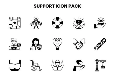 Support DuoTone Bundle Icons Pack Illustration