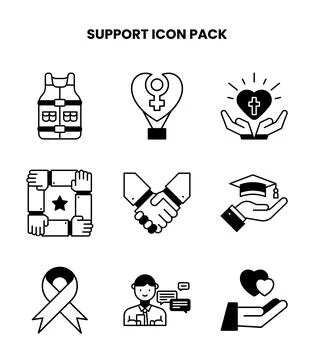 Support DuoTone Collection Icons Pack Stock-Illustration