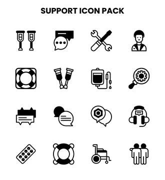 Support DuoTone Graphics Icons Pack Illustration