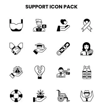 Support DuoTone Icons Pack Stock-Illustration