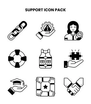 Support DuoTone Scalable Icons Pack Stock Illustration