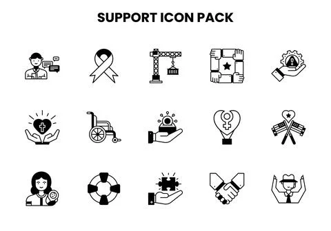 Support DuoTone Set Icons Pack Illustration