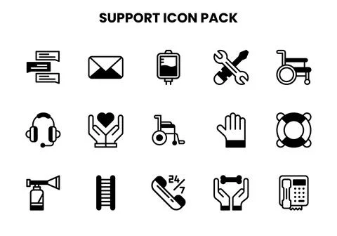 Support DuoTone Vector Icons Pack Ilustración de archivo