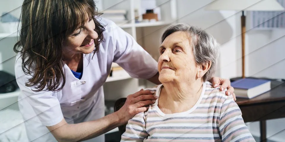Support of the elderly, geometric pattern Foto stock