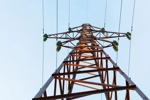 The support of an electric power line. Electrical Tower. Stock Photos