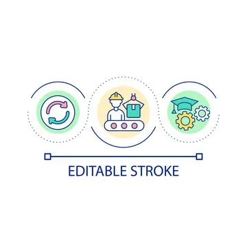 Support employees development loop concept icon Illustrazione stock