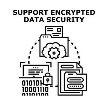 Support encrypted data security services and digital protection 스톡 일러스트
