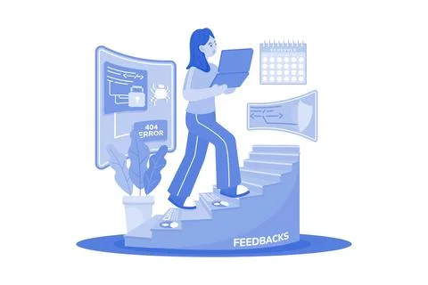 Support engineer improve customer feedback Stock Illustration